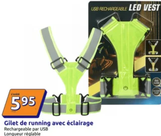 Gilet de running avec éclairage