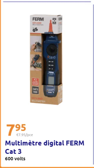 Multimètre digital FERM Cat 3
