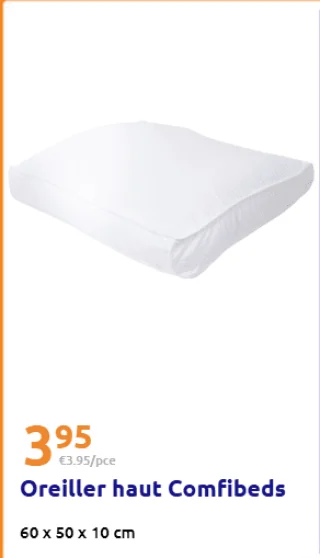 Oreiller haut Comfibeds 60 x 50 x 10 cm