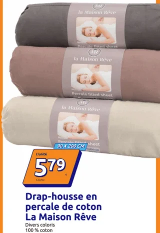 Drap-housse en percale de coton La Maison Rêve