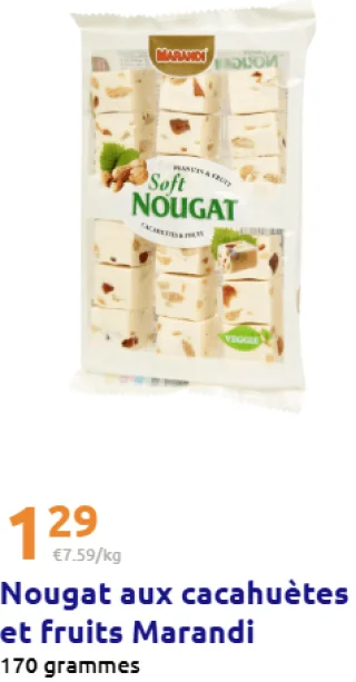Nougat aux cacahuètes et fruits Marandi