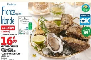 Huîtres Creuses Excellence Filière Auchan "Cultivons le Bon"