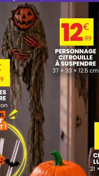 Personnage citrouille à suspendre