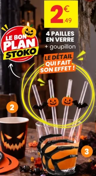 4 Pailles en verre + goupillon