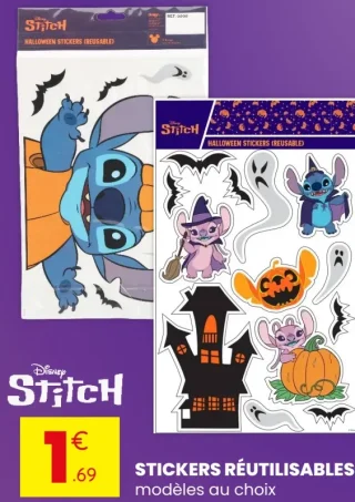 Stickers Réutilisables Disney Stitch Halloween