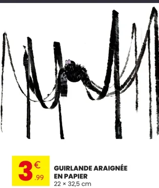 GUIRLANDE ARAIGNÉE EN PAPIER 22 x 32,5 cm