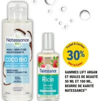 Gammes Lift Argan et Huiles de beauté 50 ml et 100 ml, Beurre de karité Natessance