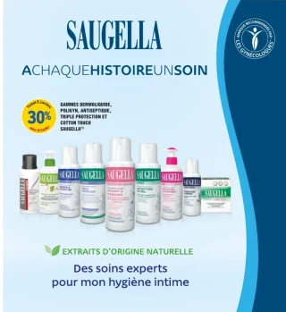Gammes Dermoliquide, Poligyn, Antiseptique, Triple Protection et Cotton Touch Saugella