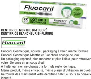 Fluocaril Dentifrice Menthe Bi-Fluoré / Blancheur Bi-Fluoré