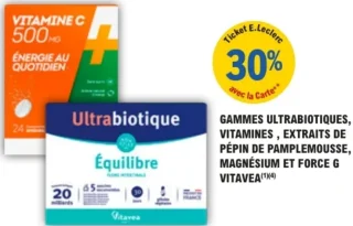 Gammes Ultrabiotiques, Vitamines, Extraits de pépin de pamplemousse, Magnésium et Force G Vitavea
