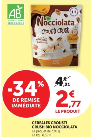 Cereales Crousti Crush Bio Nocciolata Rigoni di Asiago