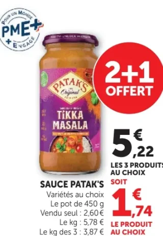 Sauce Patak's Variétés au choix