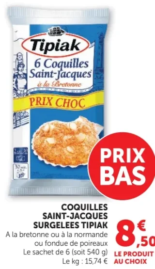 6 Coquilles Saint-Jacques Surgelees Tipiak