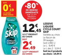 LESSIVE LIQUIDE CYCLE COURT SKIP Variétés au choix