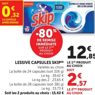 LESSIVE CAPSULES SKIP(B) Variétés au choix
