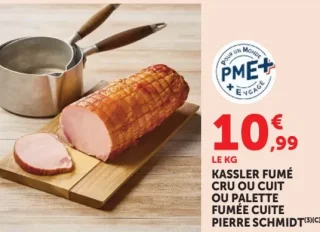 Kassler fumé cru ou cuit ou Palette fumée cuite Pierre Schmidt