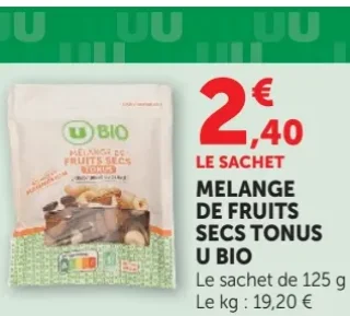 Mélange de fruits secs Tonus U Bio