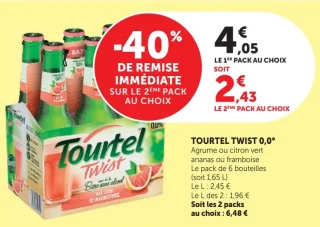 TOURTEL TWIST 0,0° Agrume ou citron vert ananas ou framboise