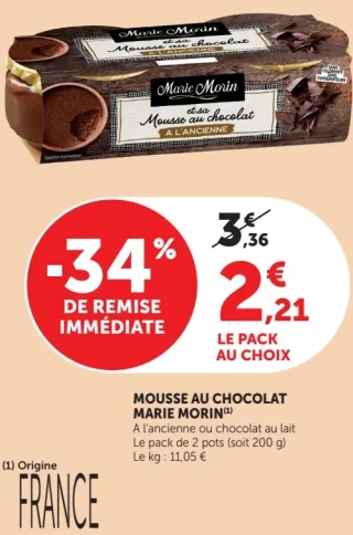 Mousse au chocolat à l'ancienne Marie Morin