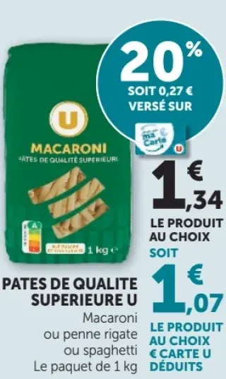 Pâtes de qualité supérieure U Macaroni