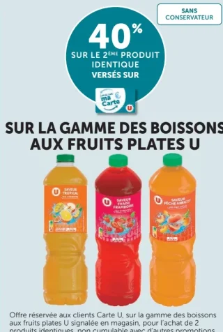 Boisson aux fruits plates U