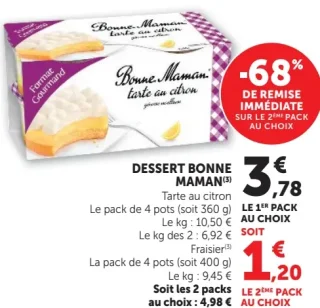 Dessert Bonne Maman Tarte au citron