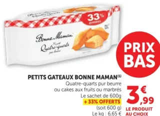 Petits gâteaux Bonne Maman Quatre-quarts pur beurre