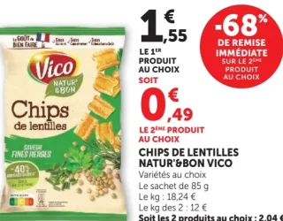 Chips de lentilles Natur' & Bon Vico
