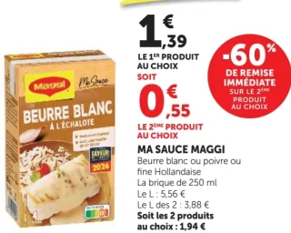 Ma Sauce Maggi Beurre blanc ou poivre ou fine Hollandaise
