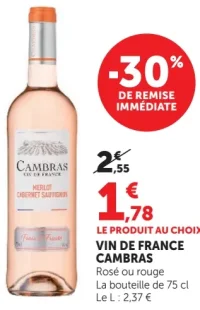 VIN DE FRANCE CAMBRAS Rosé ou rouge