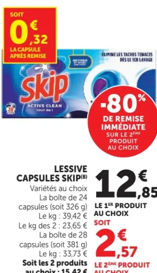 LESSIVE CAPSULES SKIP Variétés au choix