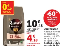 Café dosettes Senseo Classique ou corsé