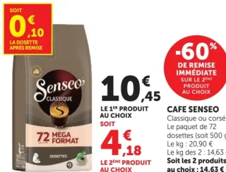 Café dosettes Senseo Classique ou corsé