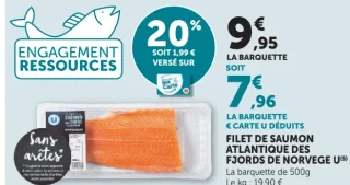 Filet de saumon Atlantique des fjords de Norvège U