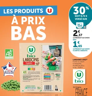 LARDONS U BIO Fumés ou nature