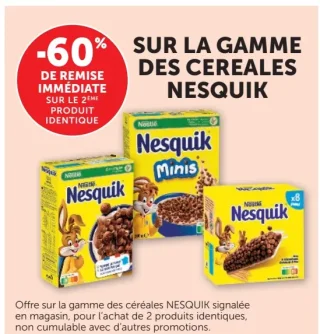 Sur la gamme des céréales Nesquik