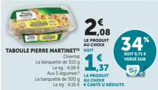 Taboulé Pierre Martinet Oriental ou Aux 5 légumes
