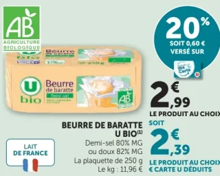 Beurre de baratte U Bio