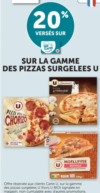 SUR LA GAMME DES PIZZAS SURGELEES U