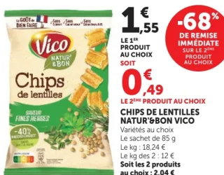 Chips de lentilles Natur'&Bon Vico