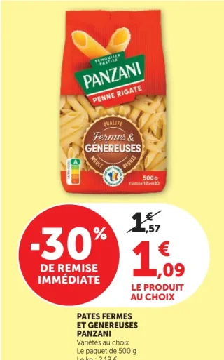 Pates Fermes et Genereuses Panzani