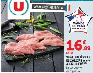VEAU FILIÈRE U ESCALOPE À GRILLER