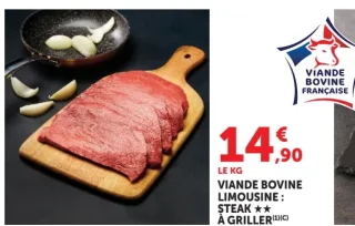 VIANDE BOVINE LIMOUSINE : STEAK ★★ À GRILLER
