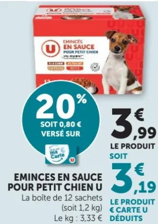 Emincés en sauce pour petit chien U