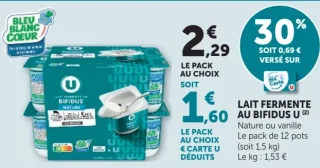 Lait fermenté au bifidus U