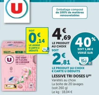 Lessive Tri Doses U