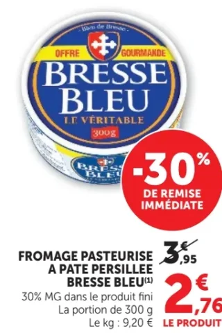 Fromage pasteurisé à pâte persillée Bresse Bleu