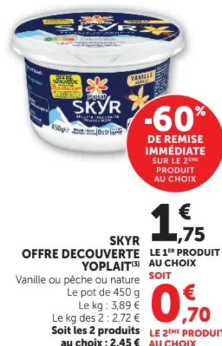 Skyr Offre Découverte Yoplait