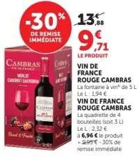 Vin de France Rouge Cambras La fontaine à vin / La quadrette