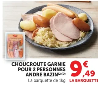Choucroute garnie pour 2 personnes Andre Bazin